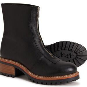 BERTUCHI- Made in Spain Zip-Front Lug Sole Boots - Leather